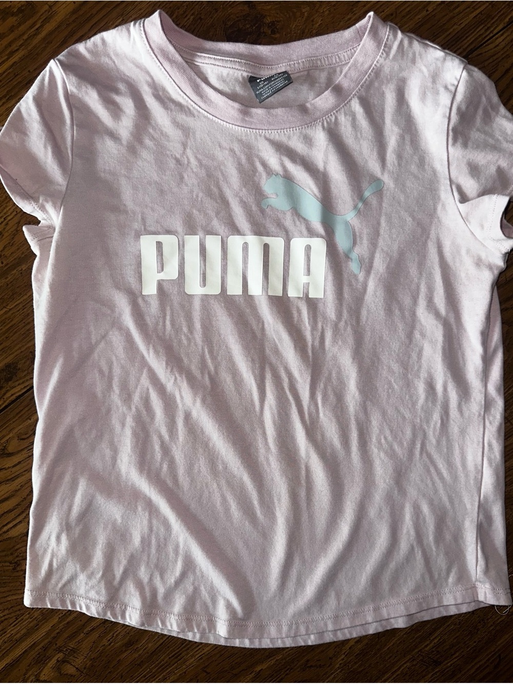 ✨ Puma Pink Logo T-Shirt – Youth Large (12-14)